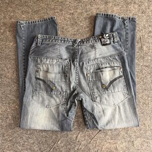 Ecko Unlimited Jeans Mens 34 Straight Fit Baggy Loose Y2K Hip Hop Streetwear 90s